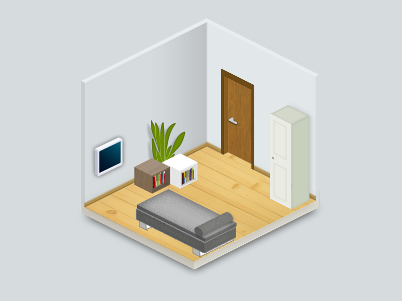 Illustration Isometrie Wohnzimmer
