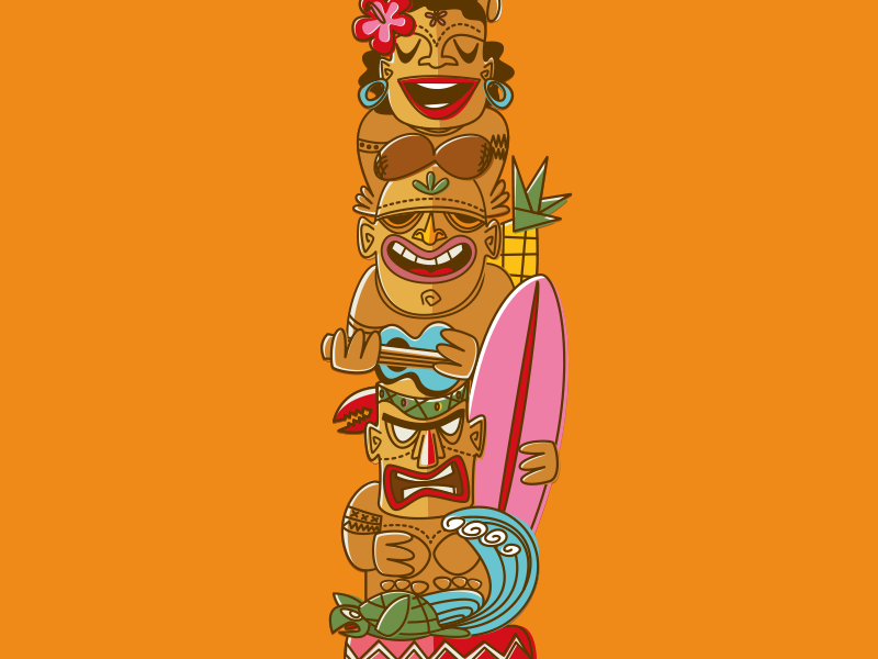 Illustration Messedesign Totempfahl